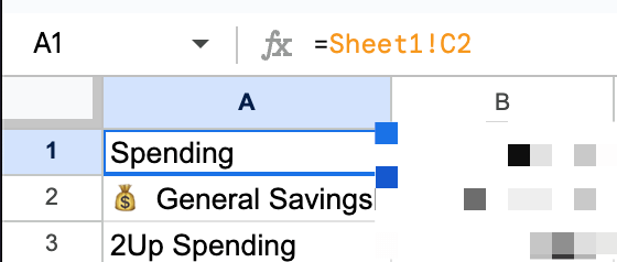 final data in spreadsheet